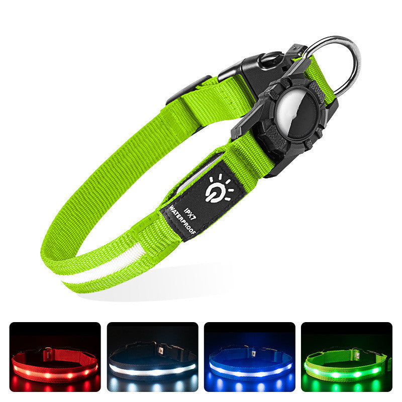 GPS4PET'S Lichtgevende halsband met Airtag Houder